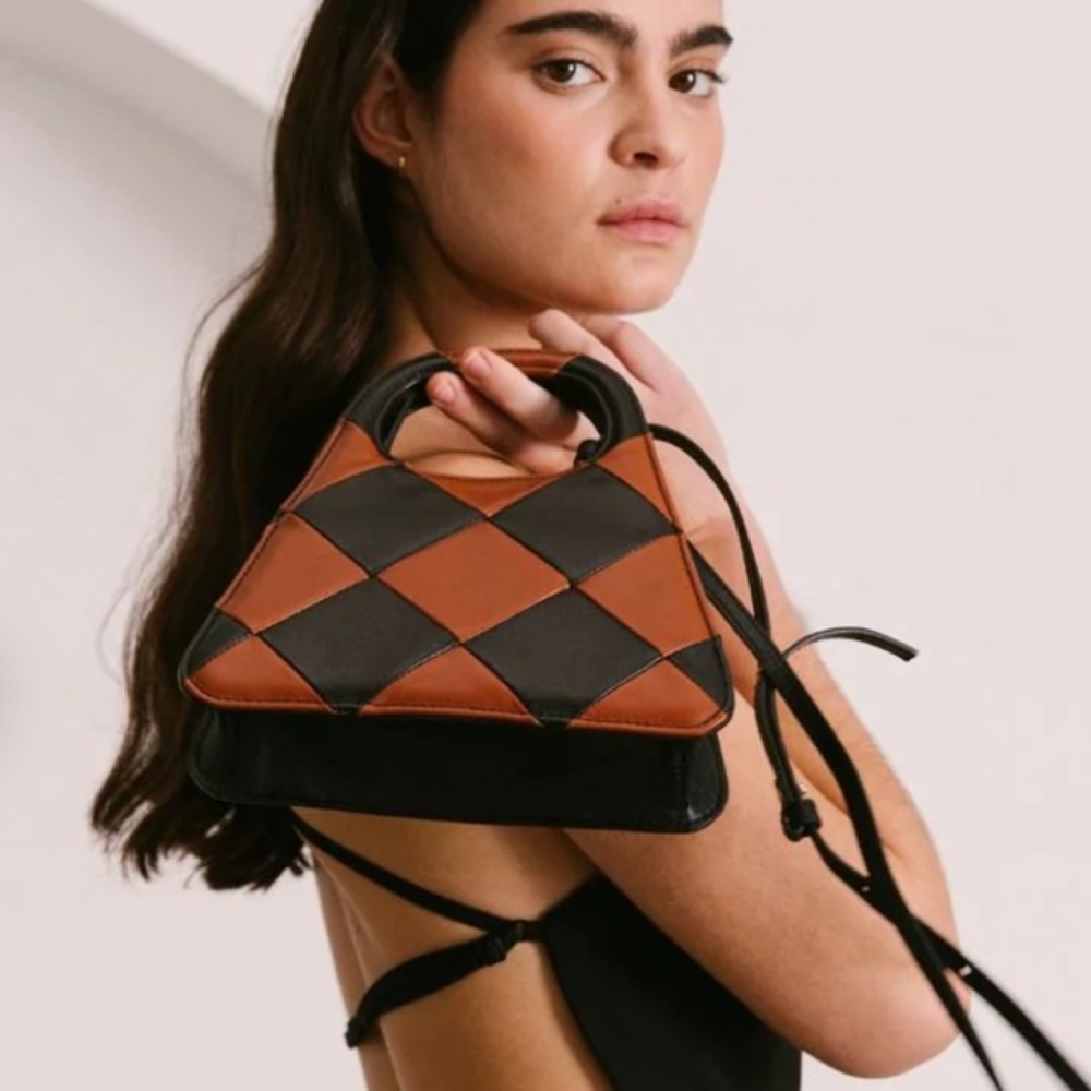NEW 🌟 The A Scacchi - Black and Brown Leather Handbag